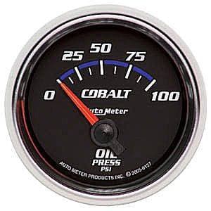Auto Meter Cobalt Series, Oil Pressure 0-100psi (Short Sweep Electric)