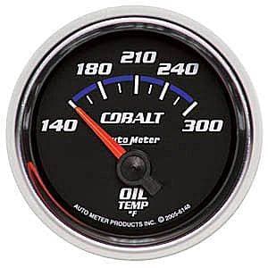 Auto Meter Cobalt Series, Oil Temperature 140*-300*F (Short Sweep Electric)