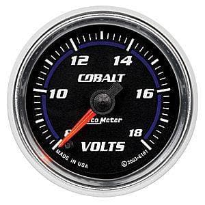 Auto Meter Cobalt Series, Voltmeter 8-18volts (Full Sweep Electric)
