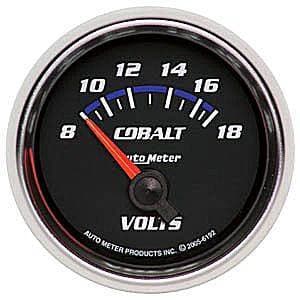 Auto Meter Cobalt Series, Voltmeter 8-18volts (Short Sweep Electric)