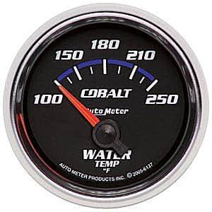 Auto Meter Cobalt Series, Water Temperature 100*-250*F (Short Sweep Electric)