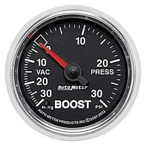 Auto Meter GS Series, Boost/Vacuum Pressure 30" HG/30psi (Mechanical)