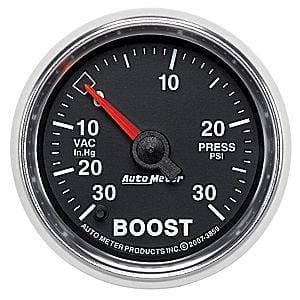 Auto Meter GS Series, Boost/Vacuum Pressure 30" HG/30psi (Full Sweep Electric)