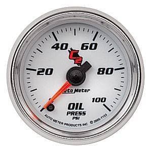 Auto Meter C2 Series, Oil Pressure 0-100psi (Full Sweep Electric)
