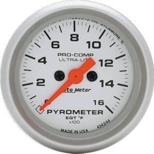 Auto Meter Ultra Lite Series, Pyrometer Kit 0*-1600*F (Full Sweep Electric)