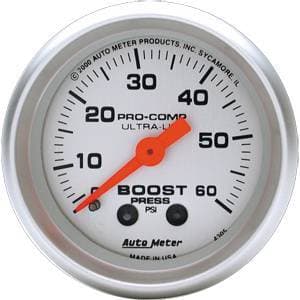 Auto Meter Ultra Lite Series, Boost Pressure 0-60psi (Mechanical)