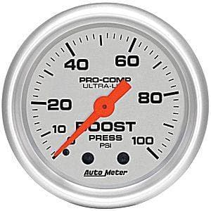 Auto Meter Ultra Lite Series, Boost Pressure 0-100psi (Mechanical)