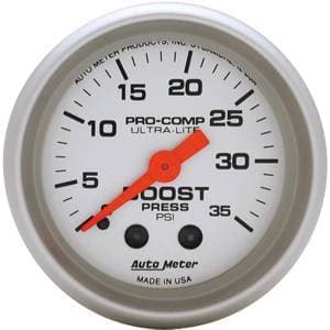 Auto Meter Ultra Lite Series, Boost Pressure 0-35psi (Mechanical)