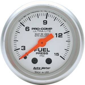 Auto Meter Ultra Lite Series, Fuel Pressure 0-15psi (Mechanical)