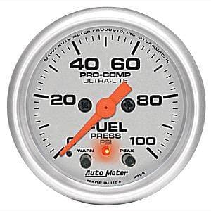 Auto Meter Ultra Lite Series, Fuel Pressure 0-100psi (Full Sweep Electric) w/ warning