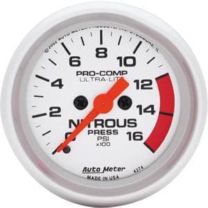 Auto Meter Ultra Lite Series, Nitrous Pressure 0-1600psi (Full Sweep Electric)