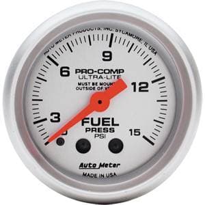 Auto Meter Ultra Lite Series, Fuel Pressure w/ Isolator 0-15psi (Mechanical)