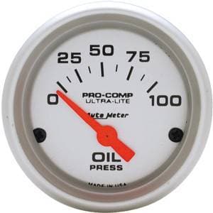 Auto Meter Ultra Lite Series, Oil Pressure 0-100psi (Short Sweep Electric)