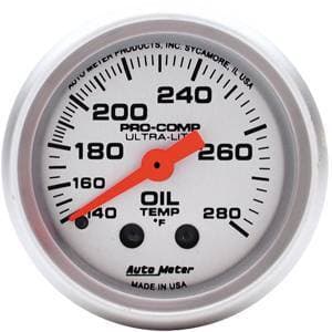 Auto Meter Ultra Lite Series, Oil Temperature 140*-280*F (Mechanical)