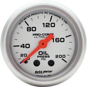 Auto Meter Ultra Lite Series, Oil Pressure 0-200psi (Mechanical)