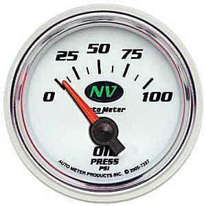 Auto Meter NV Series, Oil Pressure 0-100psi (Short Sweep Electric)