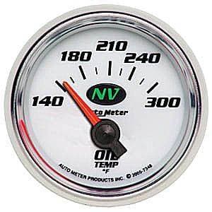 Auto Meter NV Series, Oil Temperature 140*-300*F (Short Sweep Electric)