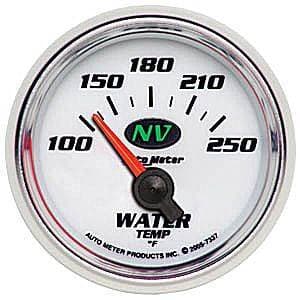 Auto Meter NV Series, Water Temperature 100*-250*F (Short Sweep Electric)