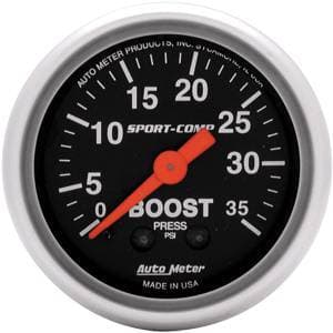 Auto Meter Sport-Comp Series, Boost Pressure 0-35psi (Mechanical)