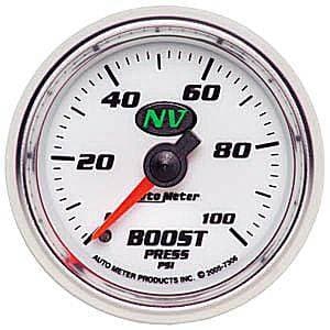Auto Meter NV Series, Boost Pressure 0-100psi (Mechanical)