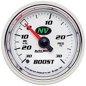 Auto Meter NV Series, Boost/Vacuum Pressure 30" HG/30psi (Mechanical)