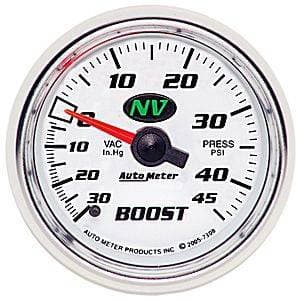 Auto Meter NV Series, Boost/Vacuum Pressure 30" HG/45psi (Mechanical)
