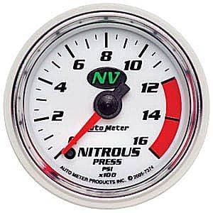 Auto Meter NV Series, Nitrous Pressure 0-1600psi (Full Sweep Electric)