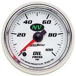 Auto Meter NV Series, Oil Pressure 0-100psi (Full Sweep Electric)