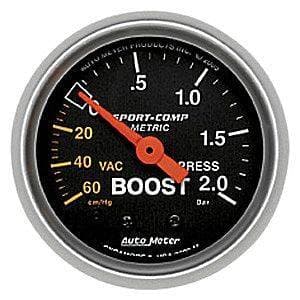 Auto Meter Sport-Comp Series, Boost/Vacuum Pressure 60 CM./ HG-2.0 BAR (Mechanical)