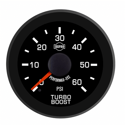 Isspro EV2 Series Black Face/Red Pointer/Green Lighting, Boost Pressure Gauge Kit (0-60psi)