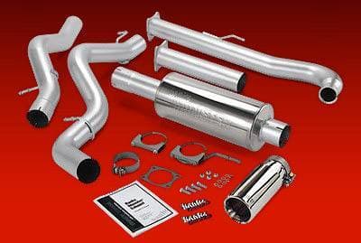 Banks Monster 4" Down-Pipe Back Single Exit Exhaust, Chevy/GMC (2001-04) 6.6L Duramax CC/EC LB, Aluminized off road