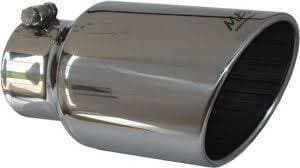 MBRP Exhaust Tip 4" inlet, 6" outlet, angle cut 12" long, T-304 Stainless Single Wall
