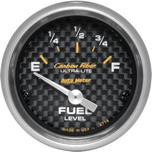 Auto Meter Carbon Fiber Series, Fuel Level 0Î©s Empty /  90Î©s Full, (Short Sweep Electric)