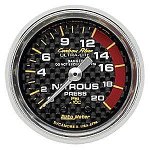 Auto Meter Carbon Fiber Series, Nitrous Pressure 0-2000 PSI, (Mechanical)