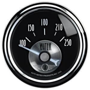 Auto Meter Prestige Series, Black Diamond, Water Temperature 100-250 deg. F (Short Sweep Electric)
