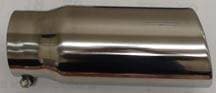 Different Trends Exhaust Tip, 4" - 5" x 18" Angle, T-304 Stainless, Single Wall Rolled Edge