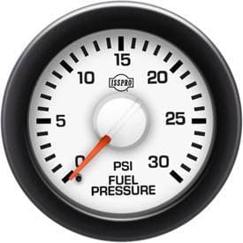 Isspro EV2 Series White Face/Red Pointer/Green Lighting, Fuel Pressure (0-30psi)