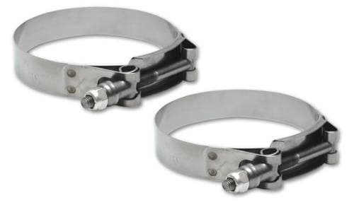 Vibrant Performance Stainless Steel T-Bolt Hose Clamps (Pack of 2) 4.2"-4.6"