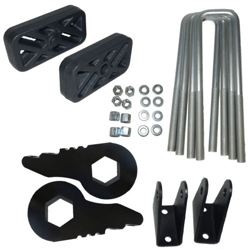 Traxda Leveling Kit, Chevy/GMC (2000-10) 1500HD, 2500HD, 3500HD, (00-13) Suburban/Yukon XL, & (01-06) Avalanche, 3" Front / 1" Rear (fits 2wd & 4x4)