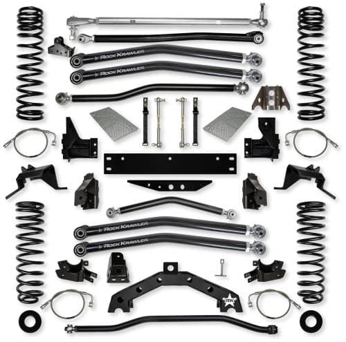 Rock Krawler Suspension System, Jeep (2007-18) JK 4 Door, 4.5" Factor X2 Long-Arm System (w/ 3 Link Front & Rear) No Shocks