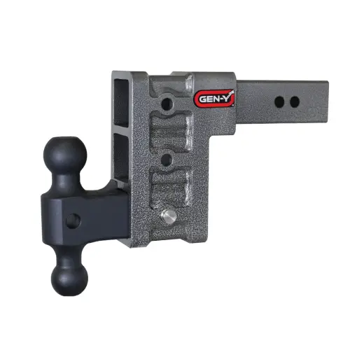 GEN-Y Hitch MEGA-DUTY 21K Drop Hitch (2.5″ Shank), 6" Drop (3 Adjustable Positions), Includes Dual Ball Mount and Pintle Lock