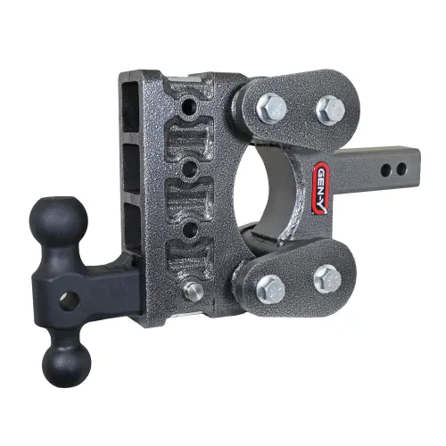 GEN-Y Hitch The BOSS (Torsion-Flex) 16K Drop Hitch (2″ or 2.5″ Shank), 2 1/2" Receiver (16K), 10" Drop (6 Adjustable Positions), Includes Dual Ball Mount and Pintle Lock