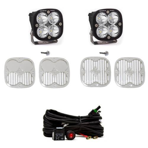 Baja Designs Squadron Sport A-Pillar Light Kit for Ford (2021-25) Bronco / (2022-25) Bronco Raptor, Spot Light Pattern, Clear Lens, Toggle Wiring