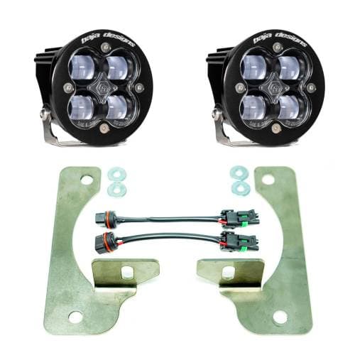 Baja Designs Squadron-R SAE Fog Pocket Light Kit for Jeep (2020-25) Gladiator / (2018-25) Wrangler JL w/ OE Rubicon Bumper, SAE Fog Light Pattern, Clear Lens