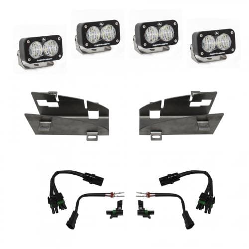 Baja Designs S2 Sport Dual Fog Pocket Light Kit for RAM (2019-24) 1500 Rebel / (2021-24) 1500 TRX, Wide Cornering Light Pattern, Clear Lens