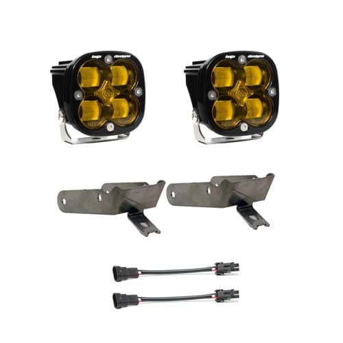 Baja Designs Squadron SAE Fog Pocket Light Kit for Ford (1999-10) F-250/350 Super Duty (SAE Fog Light Pattern, Baja Amber Lens)