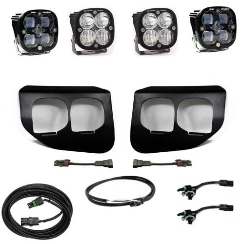 Baja Designs Squadron SAE/Sport Fog Pocket Light Kit for Ford (2020-22) F-250/350 Super Duty, SAE Fog Light Pattern, Clear Lens, Upfitter Wiring