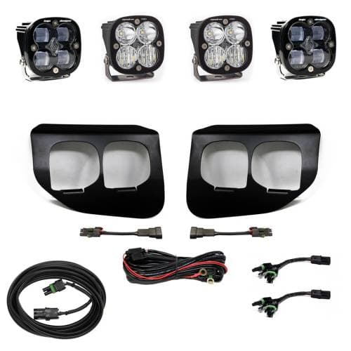 Baja Designs Squadron SAE/Pro Fog Pocket Light Kit for Ford (2020-22) F-250/350 Super Duty, SAE Fog Light Pattern, Clear Lens, Toggle Wiring