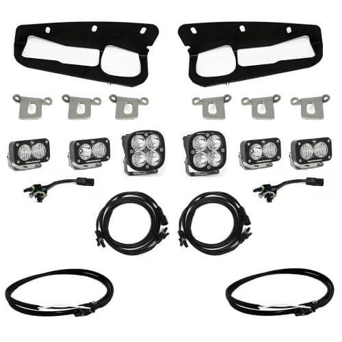 Baja Designs Squadron Pro/Dual S2 Sport Steel Bumper Fog Pocket Light Kit for Ford (2021-25) Bronco / (2022-25) Bronco Raptor w/ OE Steel Bumper, Multi-Pattern Light Pattern, Clear Lens, Upfitter Wiring