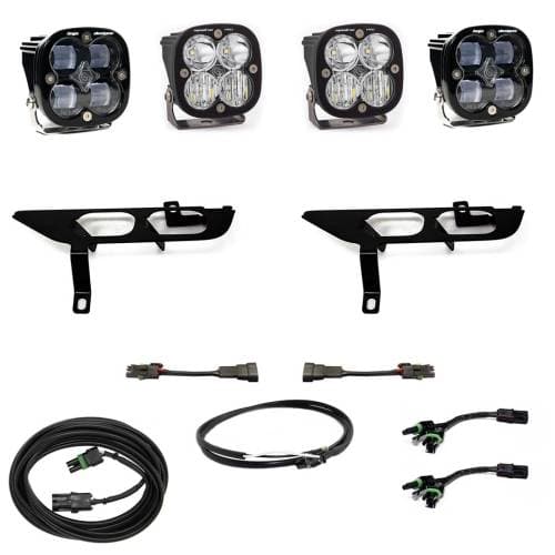Baja Designs Squadron SAE/Sport Fog Pocket Light Kit for Ford (2021-23) F-150 w/o Daytime Running Lights (DRL), SAE Fog Light Pattern, Clear Lens, Upfitter Wiring